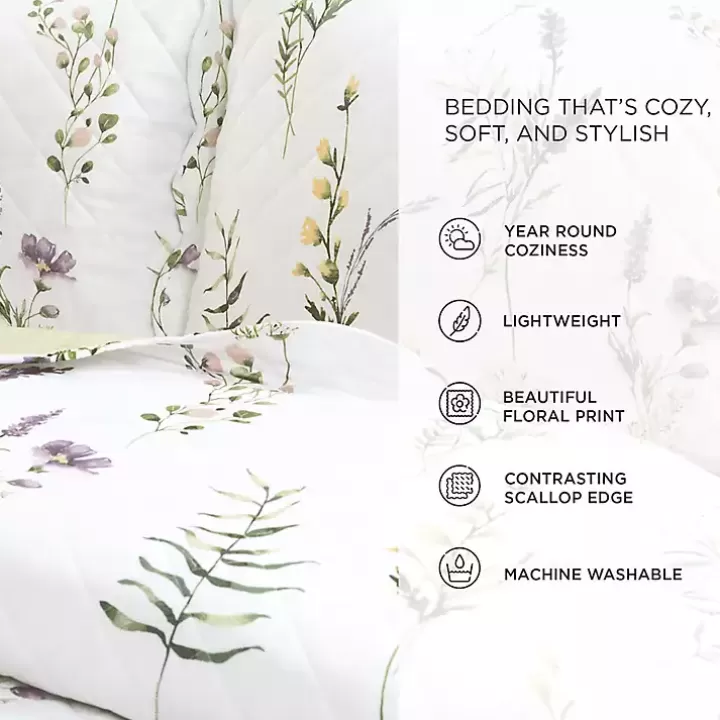 Discount Watercolor Wildflower 3-pc. Full/Queen Quilt Set Quilts