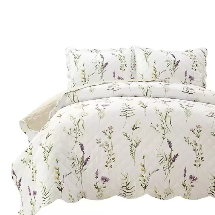 Outlet Watercolor Wildflower 3-pc. King Quilt Set Quilts