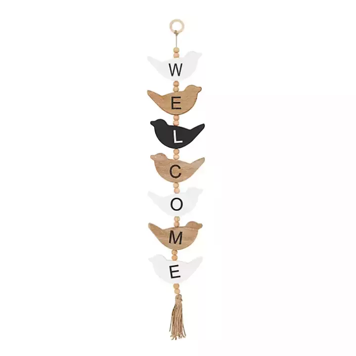 Sale Welcome Bird Shaped Wood Wall Sign Wall Quotes & Signs