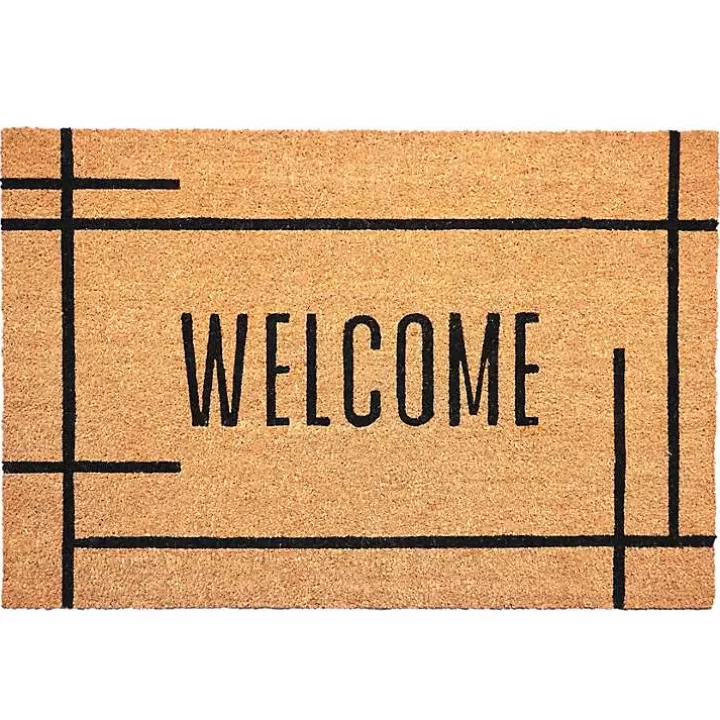 Hot Welcome Natural Linear Doormat Doormats