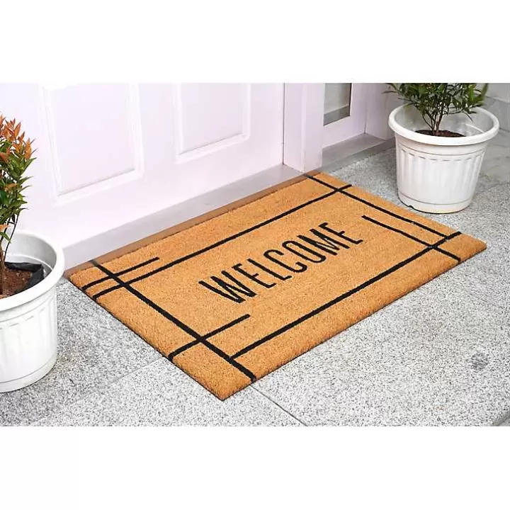 Hot Welcome Natural Linear Doormat Doormats