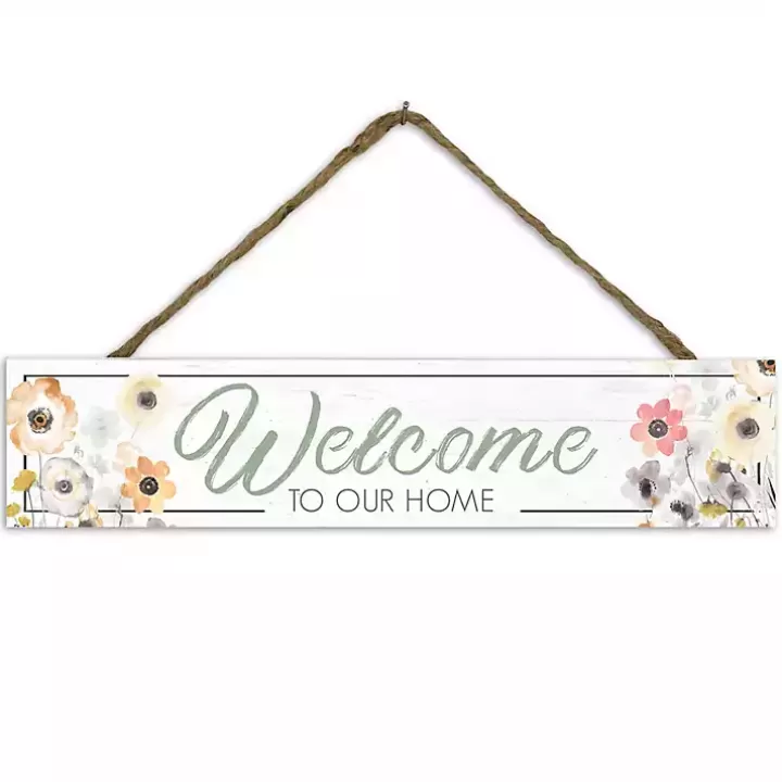 Outlet Welcome to Our Home Floral Wall Plaque Wall Quotes & Signs