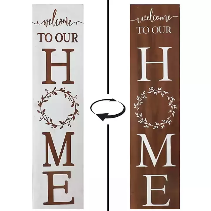 Clearance Welcome to Our Home Wreath Two-Sided Porch Board Garden Decor