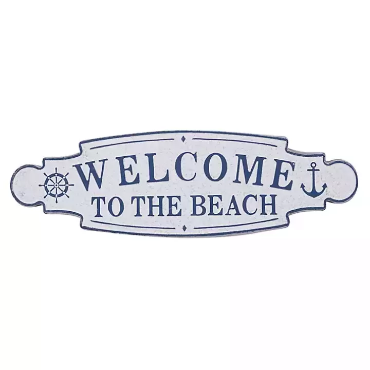 Shop Welcome To The Beach Metal Wall Plaque Wall Quotes & Signs