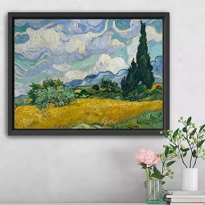 Cheap Wheat Field with Cypresses Canvas Print, 26x20 in. Canvas Art