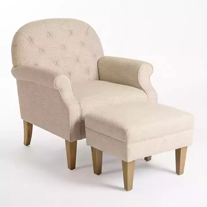 Hot Wheat Tufted Chair & Ottoman Set Accent Chairs