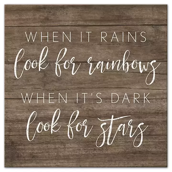 Cheap When It Rains Look For Rainbows Canvas Art Print Wall Quotes & Signs