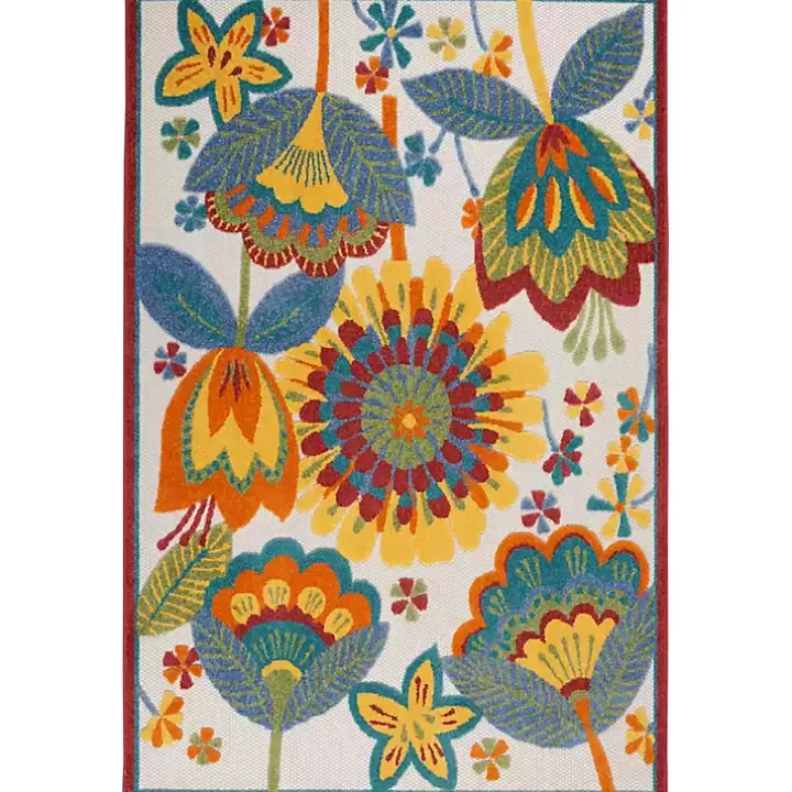 Store Whimsical Flowers Outdoor Area Rug, 6x9 Outdoor Rugs