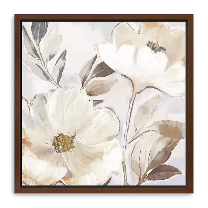 Outlet Whisper White Florals Framed Canvas Art Print Framed Art