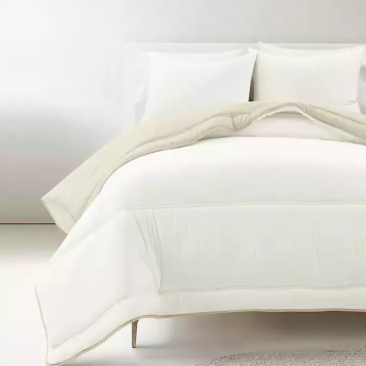 Best Sale White & Tan Reversible 3-pc. King Comforter Set Comforters