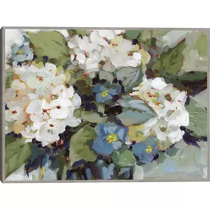 Sale White and Blue Hydrangeas Framed Canvas Art Print Framed Art