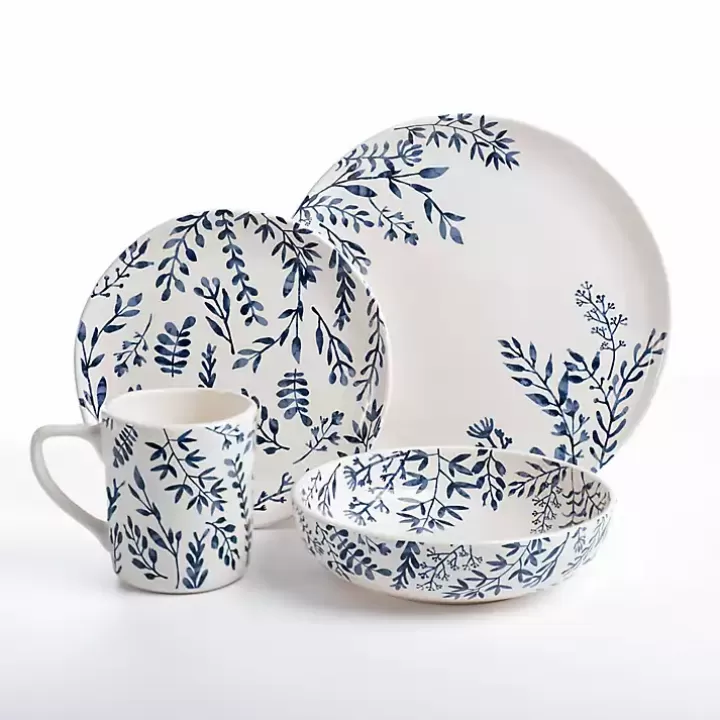 Outlet White and Blue Vines 16-pc. Dinnerware Set Dinnerware