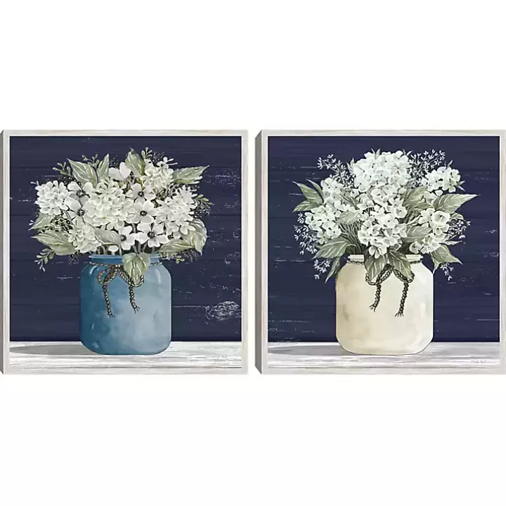 Hot White Blossom Bouquet 2-pc. Framed Wall Art Set Framed Art