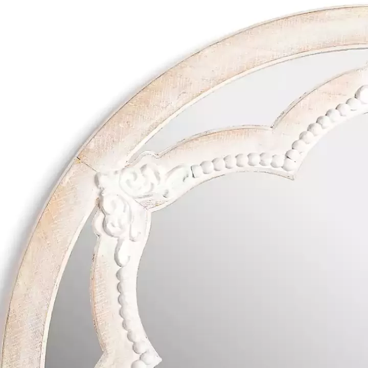 Sale White Carved Petal Wall Mirror Decorative Mirrors