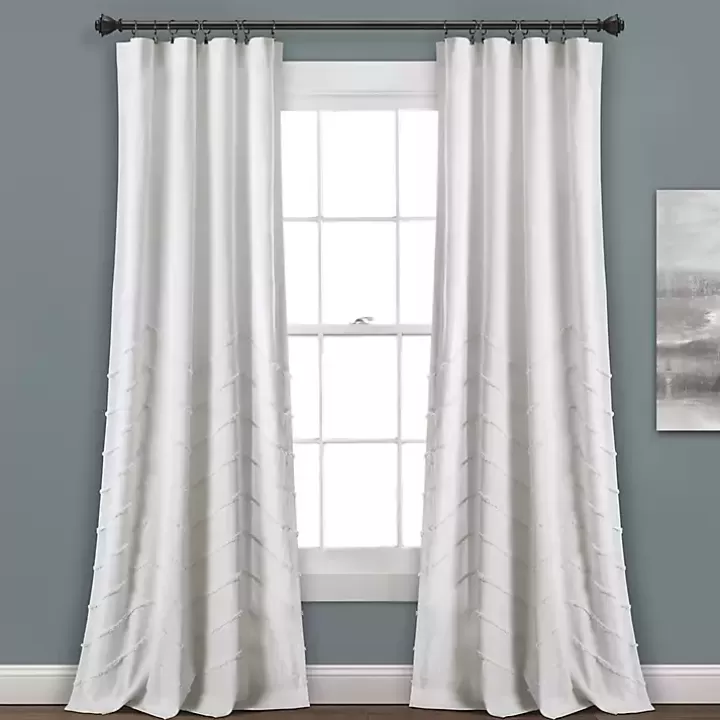 Outlet Chenille Chevron Curtain Panel Set, 84 in. Curtains & Drapes