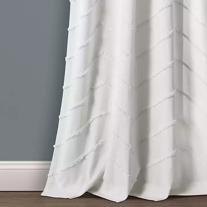 Outlet Chenille Chevron Curtain Panel Set, 84 in. Curtains & Drapes