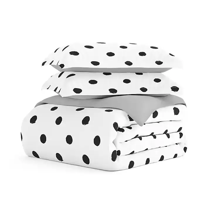 Outlet White Dotted Reversible 2-pc. Twin Duvet Cover Set Duvets