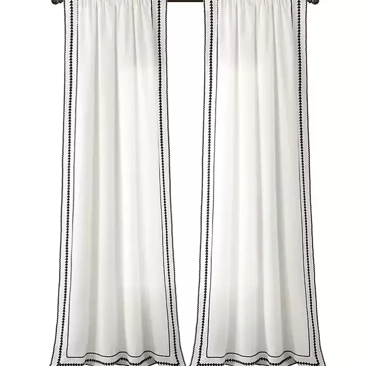 Cheap Embroidered Ric Rac Curtain Panel, 84 in. Curtains & Drapes