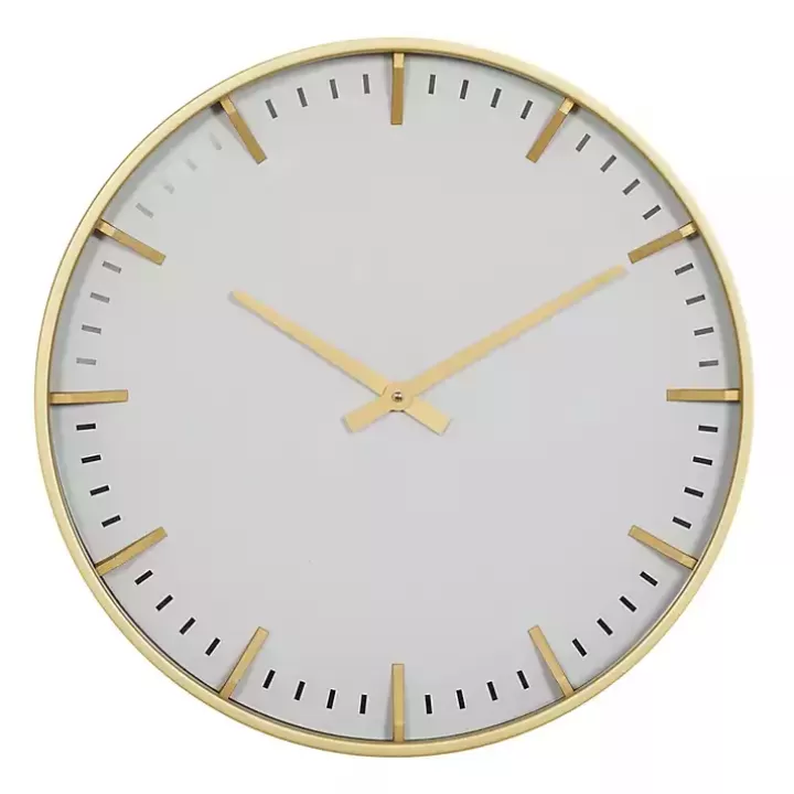 Outlet Glass Frame Gold Accent Wall Clock Clocks