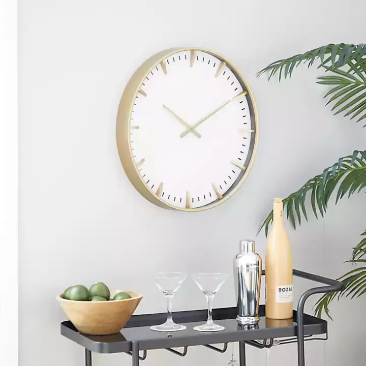 Outlet Glass Frame Gold Accent Wall Clock Clocks