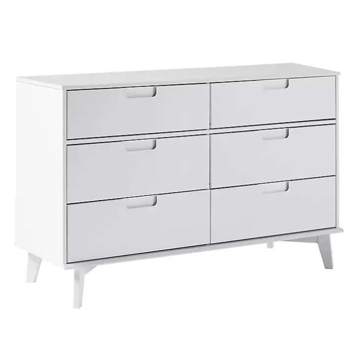 Outlet Grooved Handle 6-Drawer Dresser Dressers & Chests