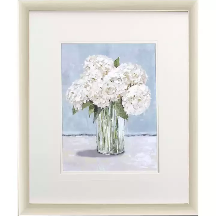 New White Hydrangeas II Framed Art Print Framed Art