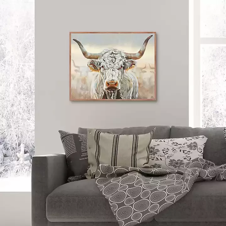 Store Longhorn Framed Canvas Art Print Canvas Art