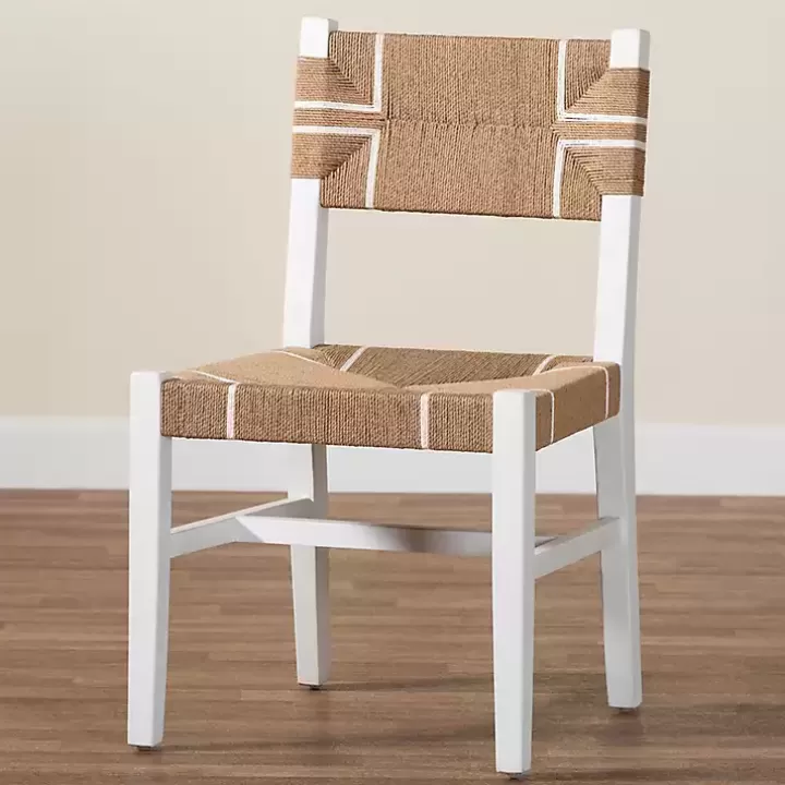 Fashion White Mahogany Woven Talli Dining Chair Dining Chairs