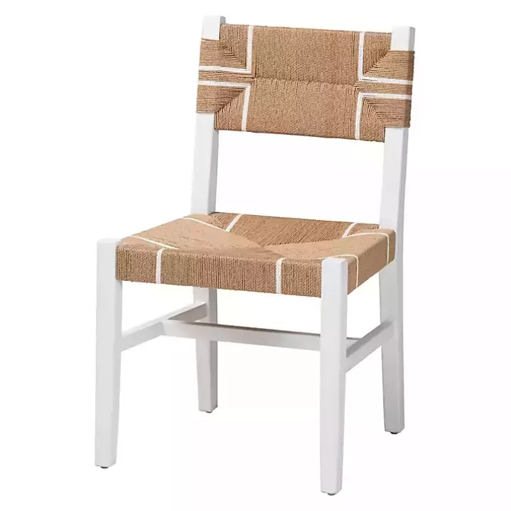 Fashion White Mahogany Woven Talli Dining Chair Dining Chairs