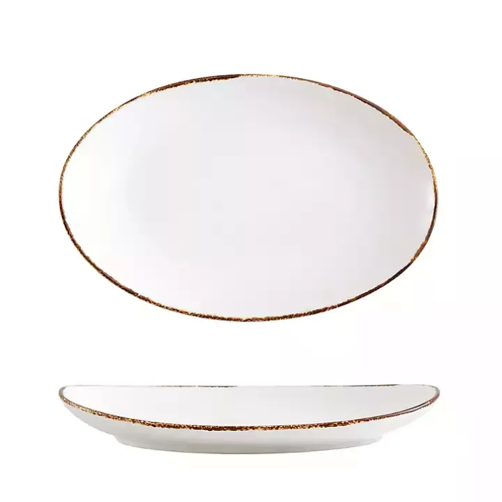 Cheap Oval Ceramic Rimmed Serving Platter Serving & Entertaining