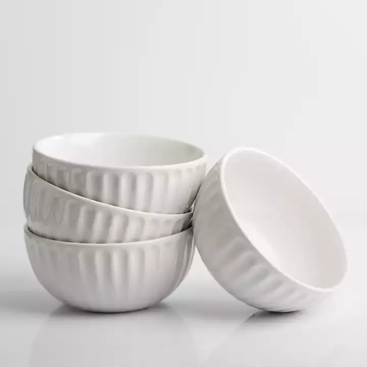 Sale Petals Ceramic Cereal Bowls, Set of 4 Dinnerware