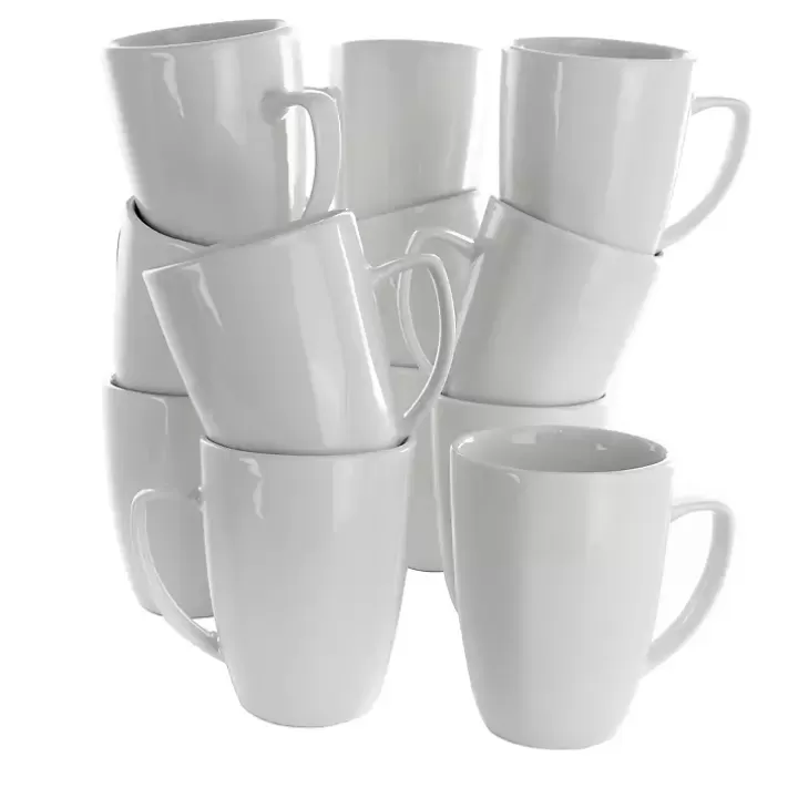 Hot Porcelain Mugs, Set of 12 Glassware & Drinkware