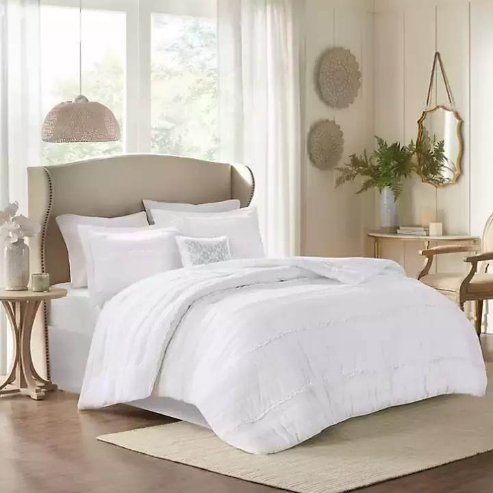 New White Quilted King 5-pc. Comforter Set Comforters