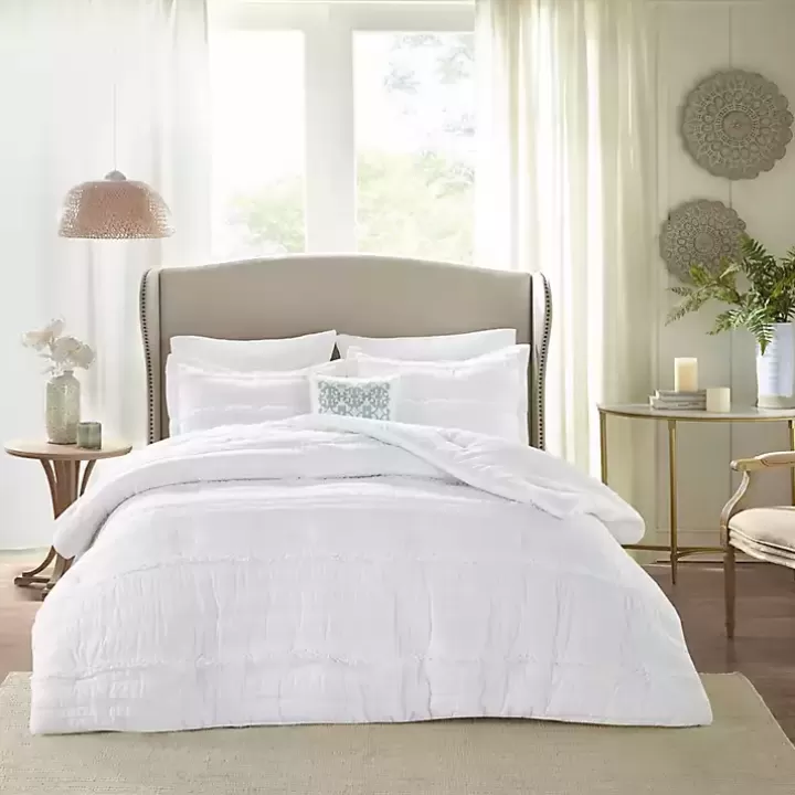 New White Quilted King 5-pc. Comforter Set Comforters