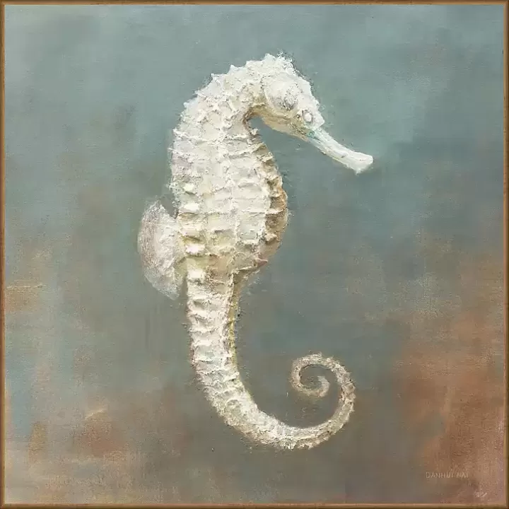 Outlet White Seahorse Framed Canvas Art Print Canvas Art