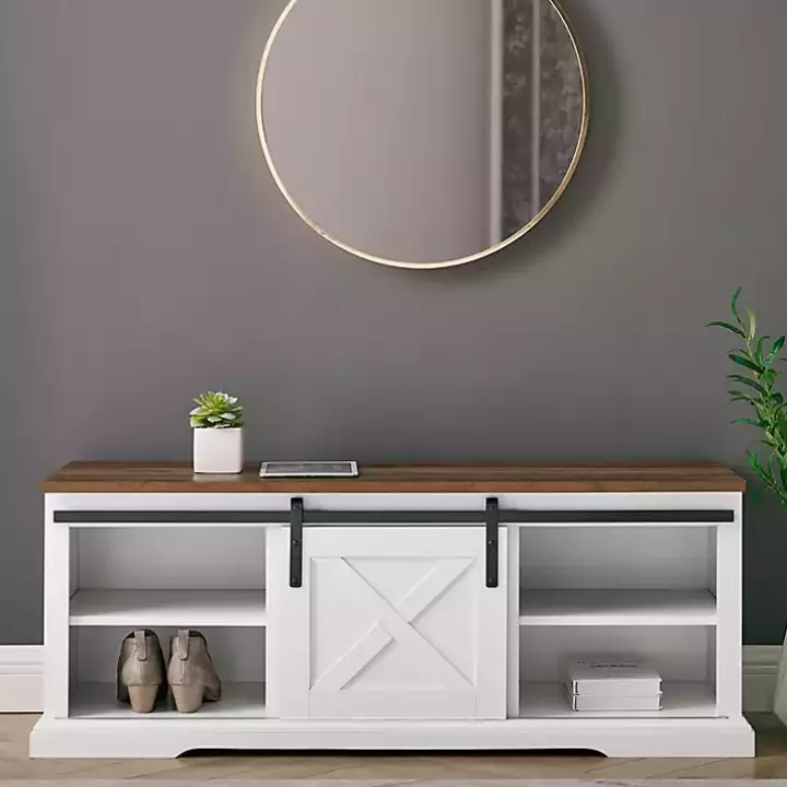 Fashion Sliding Barn Door Bench Entryway Furniture