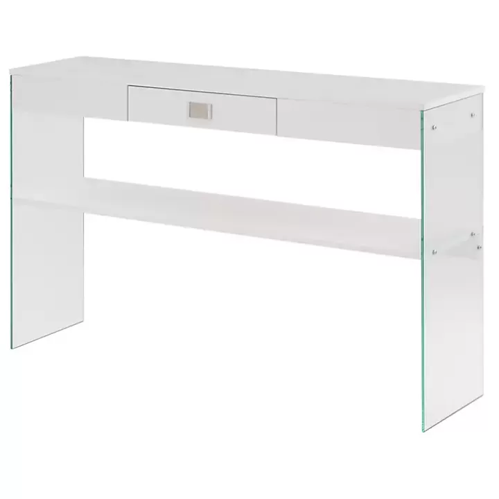 Fashion Soho Glass Console Table with Shelf Console Tables