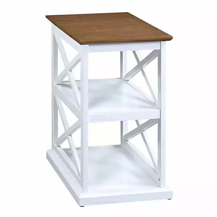 Online Two-Tone Wood Double X Sides Accent Table Accent & End Tables