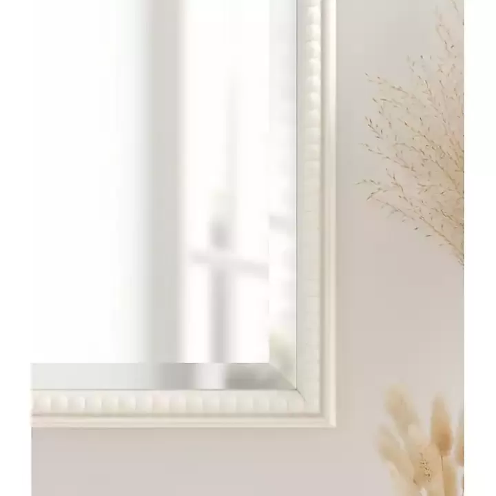 Hot White Vintage Beaded Wall Mirror, 36 in. Decorative Mirrors