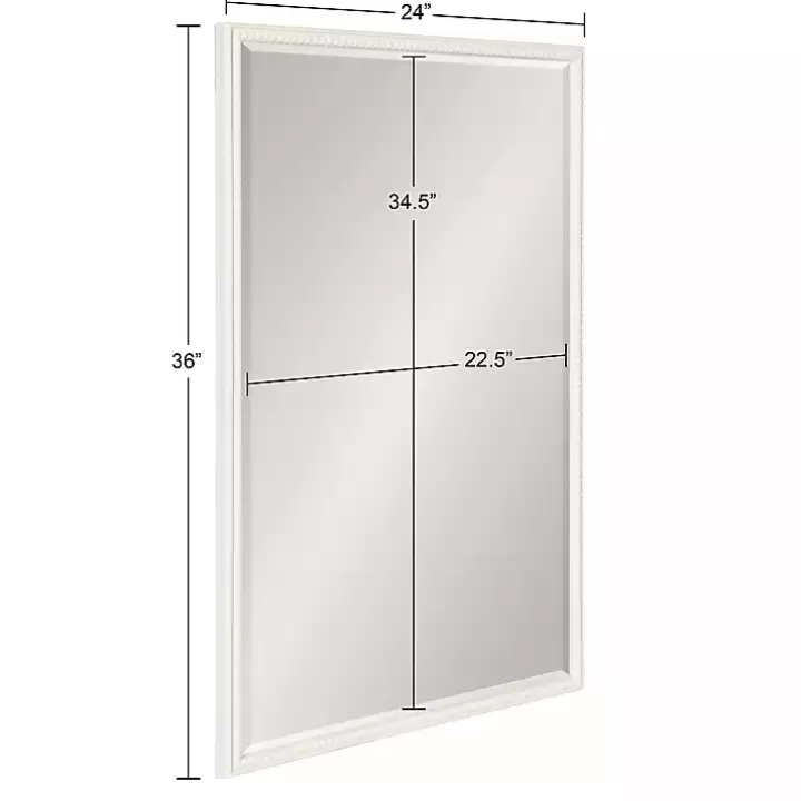 Hot White Vintage Beaded Wall Mirror, 36 in. Decorative Mirrors