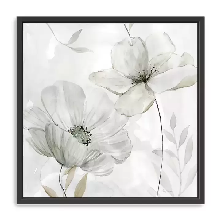 New White Whispers II Framed Canvas Art Print, 22x22 Canvas Art