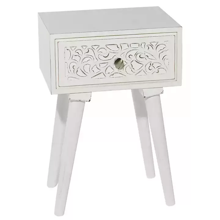 Shop Wood Carved Drawer Accent Table Accent & End Tables