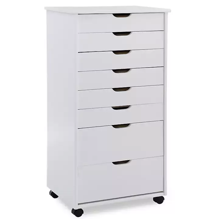 Shop Wood 8-Drawer Cary Storage Cart Office Furniture