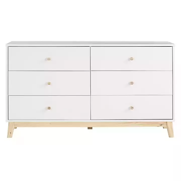 Best Sale Wood 6-Drawer Footed Dresser Dressers & Chests