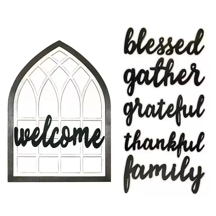 Cheap Wood Interchangeable Arch Wall Plaque Wall Quotes & Signs