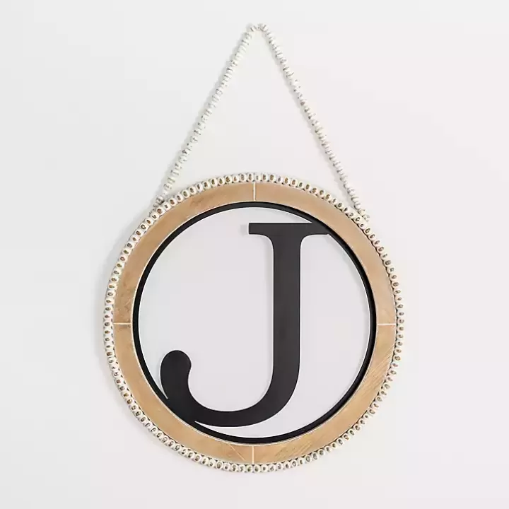 Hot Whitewash Bead Trim Monogram J Plaque Monogram Wall Decor