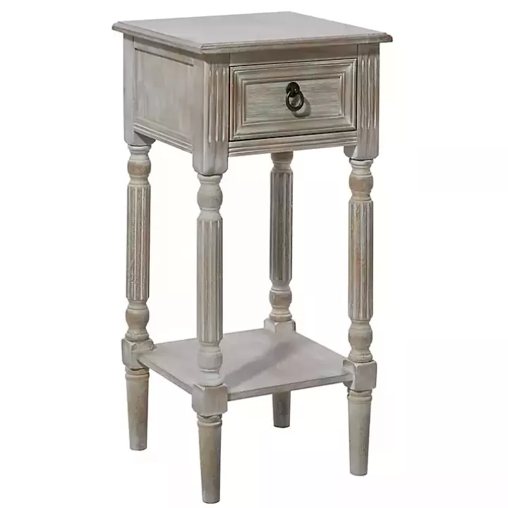 Clearance Whitewash Distressed Wood Accent Table Accent & End Tables