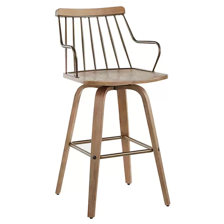 Online Whitewash Poplar Wood Swivel Counter Stool Bar Stools & Counter Height Stools