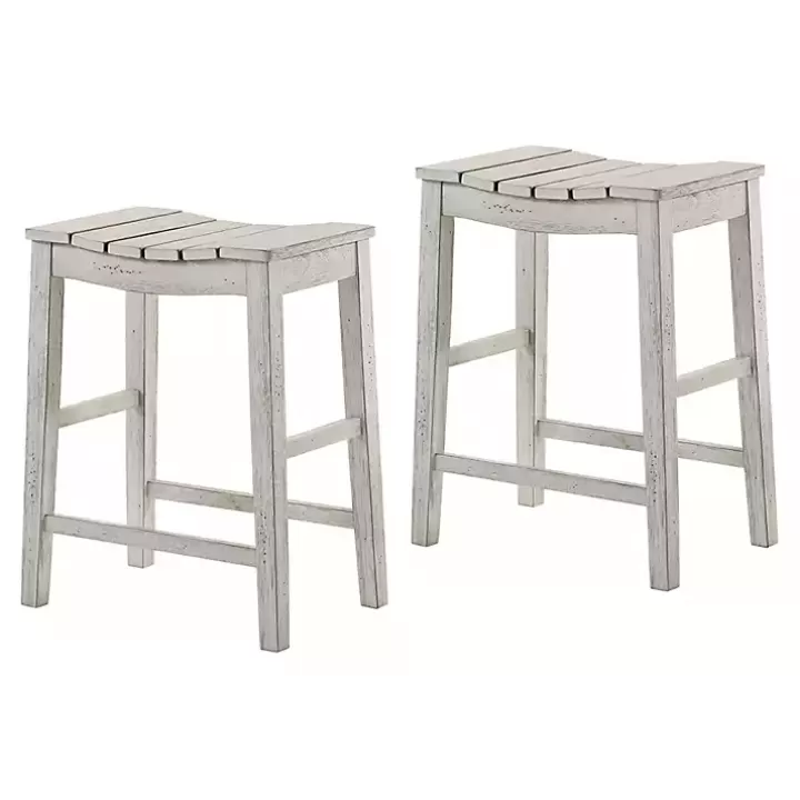 Discount washed Saddle Seat Counter Stools, Set of 2 Bar Stools & Counter Height Stools