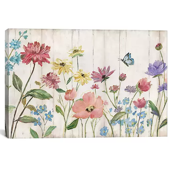 Shop Wildflower Flutter on Wood Canvas Art Print Canvas Art